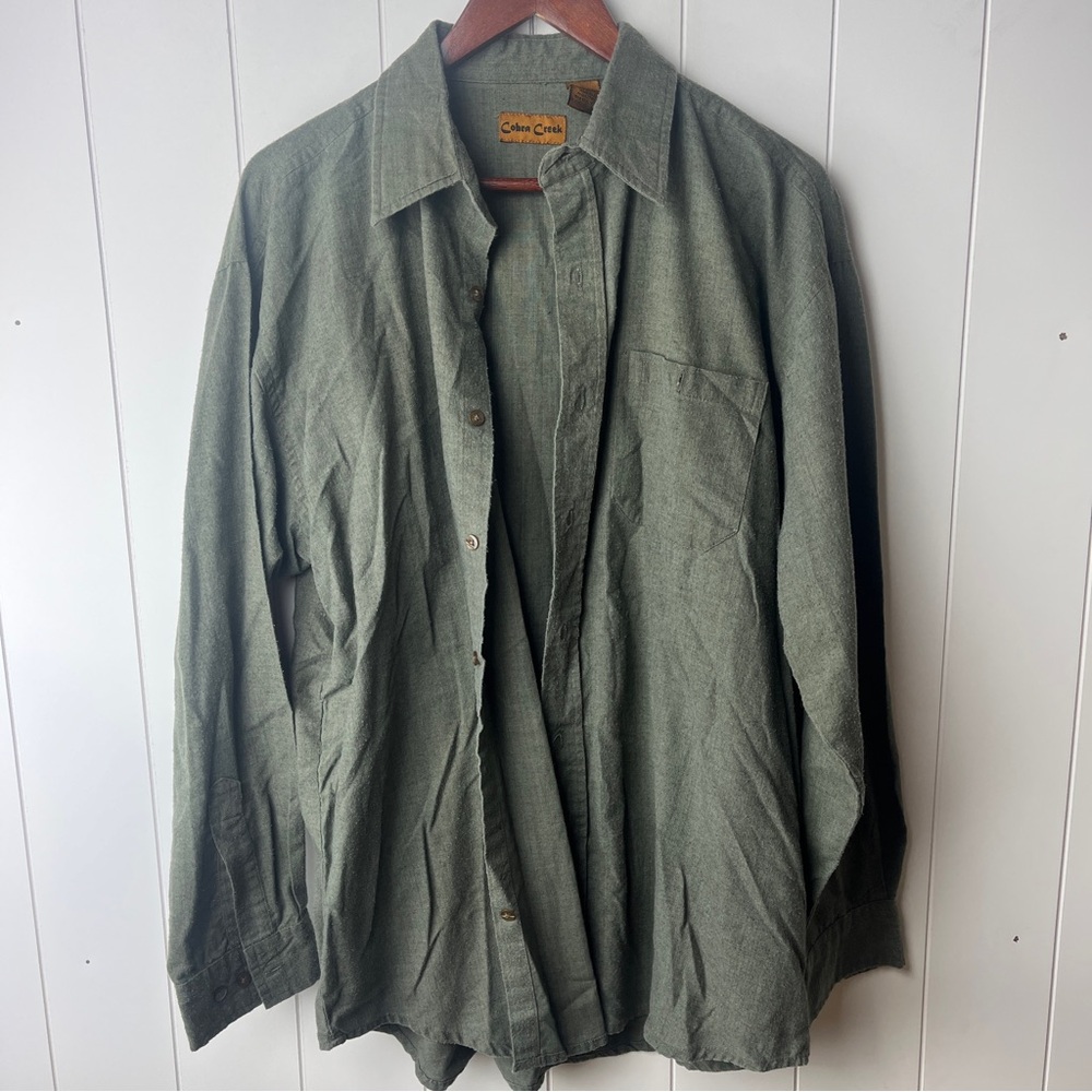 Green Relaxed Fit Casual Button Down Shirt